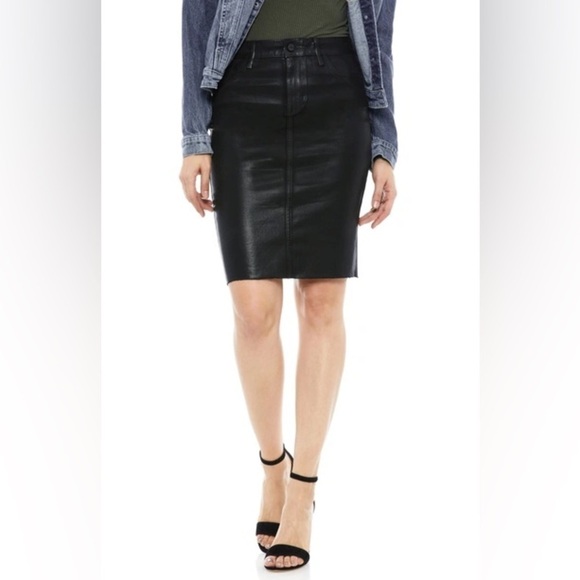 Sam Edelman Dresses & Skirts - SAM EDELMAN “the Riley skirt” coated denim in jet black